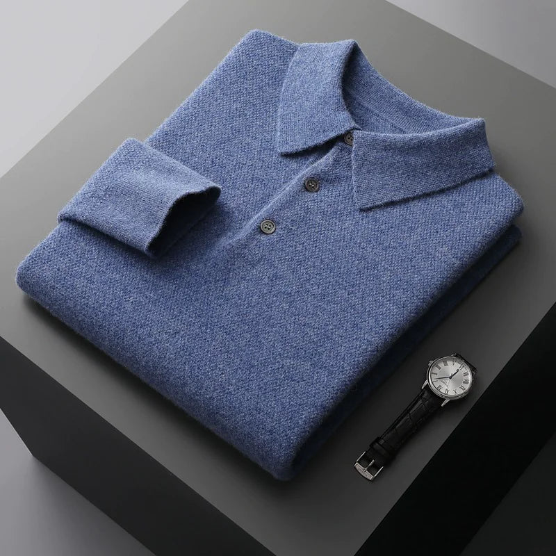 Polo Collar Knitted Cardigan