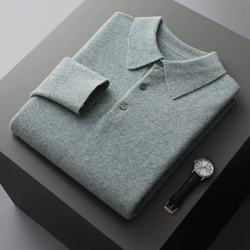 Polo Collar Knitted Cardigan