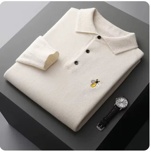 Polo Collar Knitted Cardigan